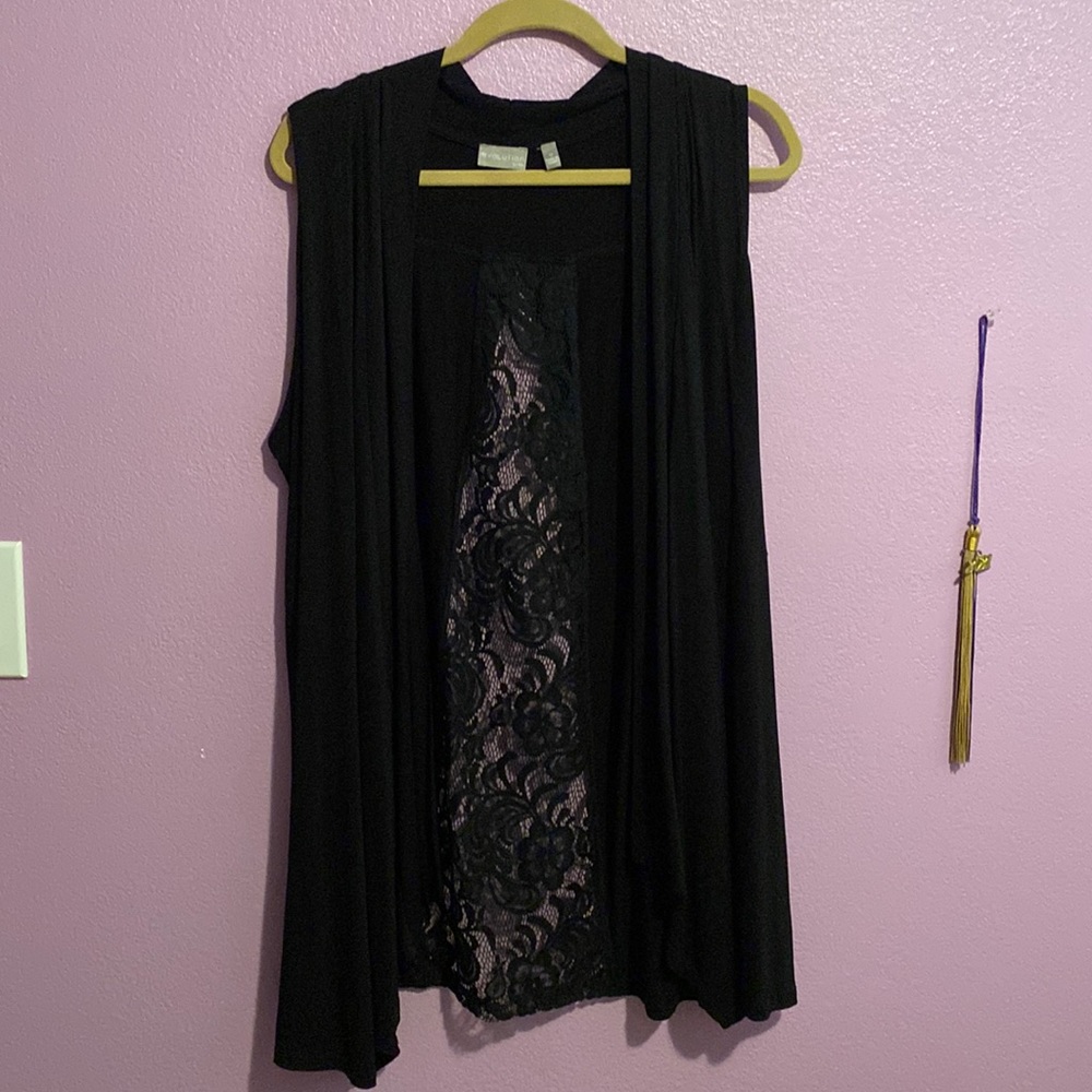Evolution black sleeveless cardigan